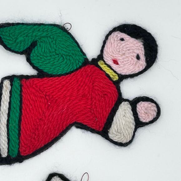 Huichol Indian Yarn Christmas Ornaments Angels and Owl Soft Ornaments Mexico - Picture 5 of 6